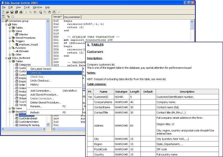SQL Source Control Screenshot
